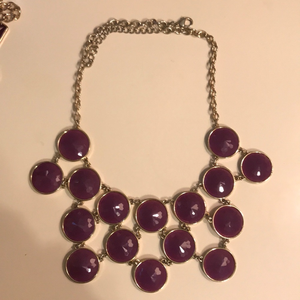 Purple statement necklace